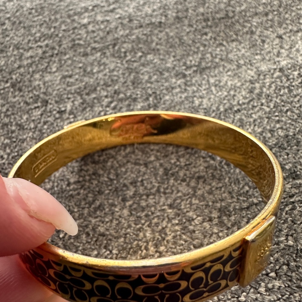 Coach Black and Gold Women's Bangle Bracelet - Picture 6 of 7